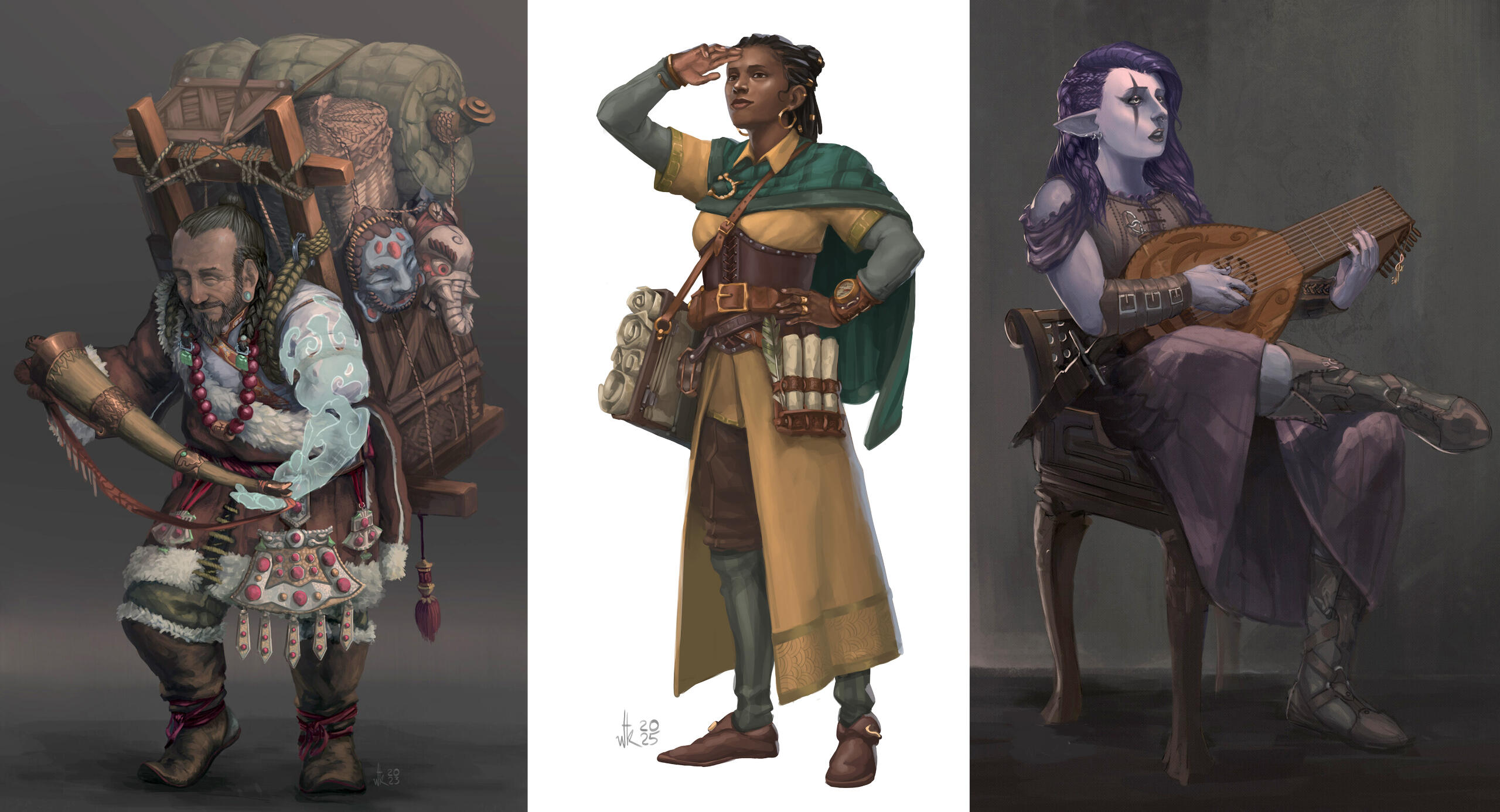 Art Nouveau Style: Simple shading with complex background. Starting at 200€